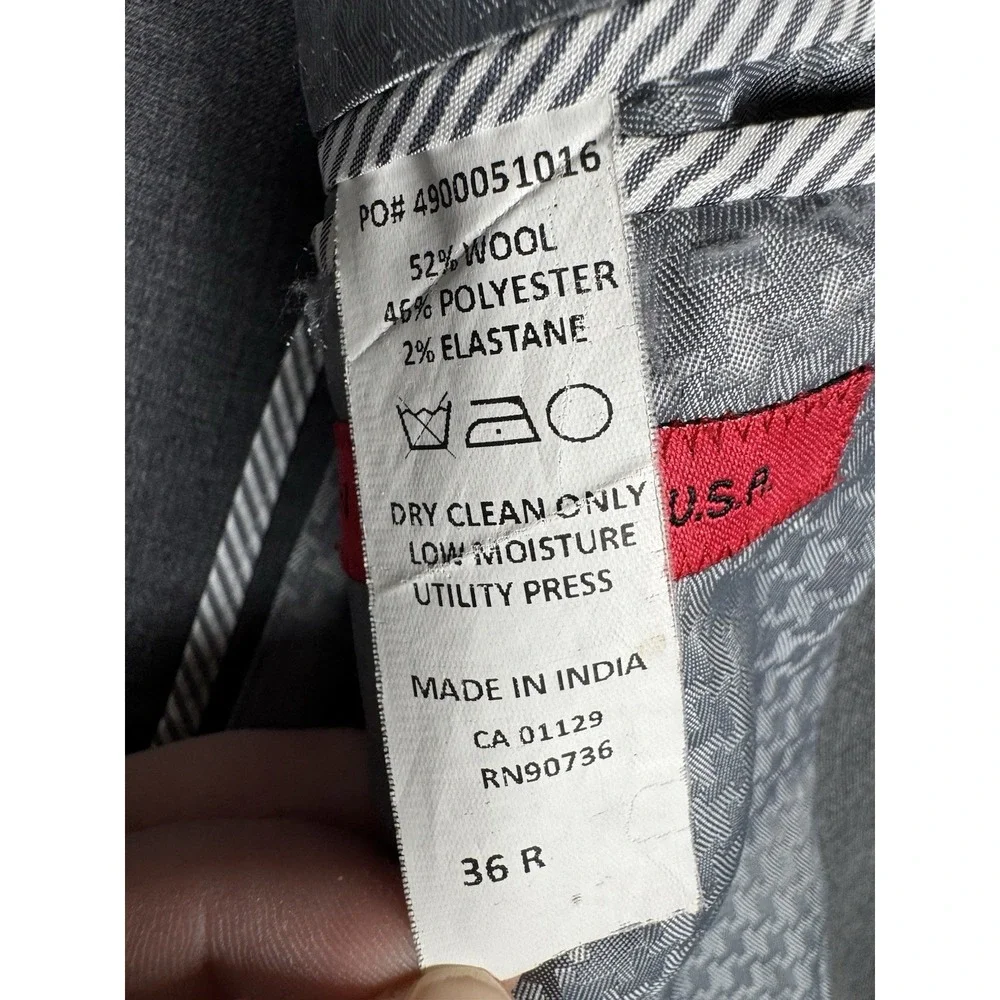 John Varvatos Wool Blazer Gray Men's 36 R and Dress Pants 31 R (Fits 32x27.5)